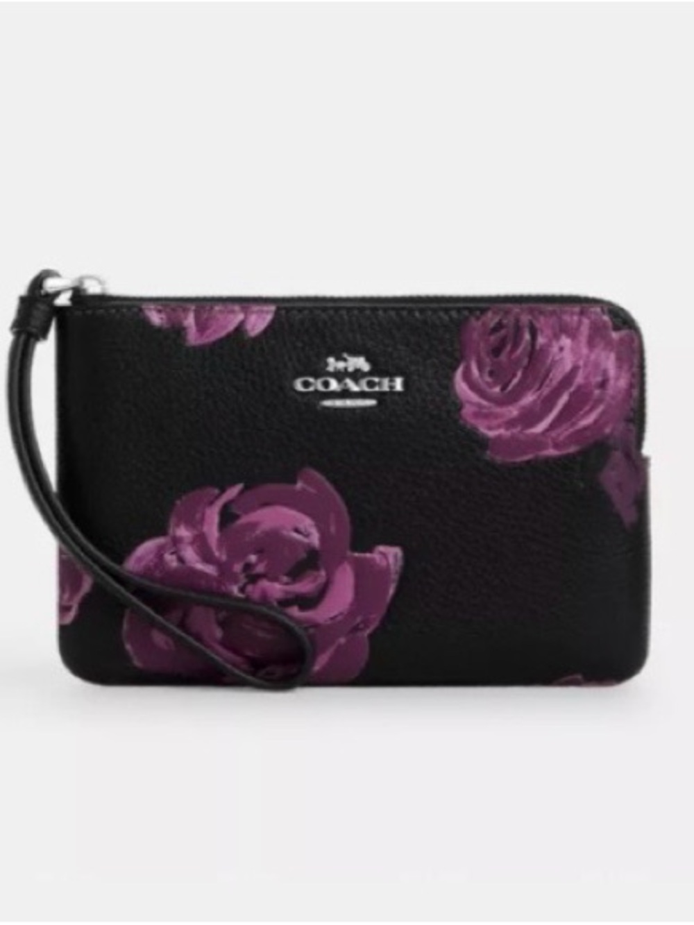 NWT Coach Corner Zip Wristlet with Floral Print